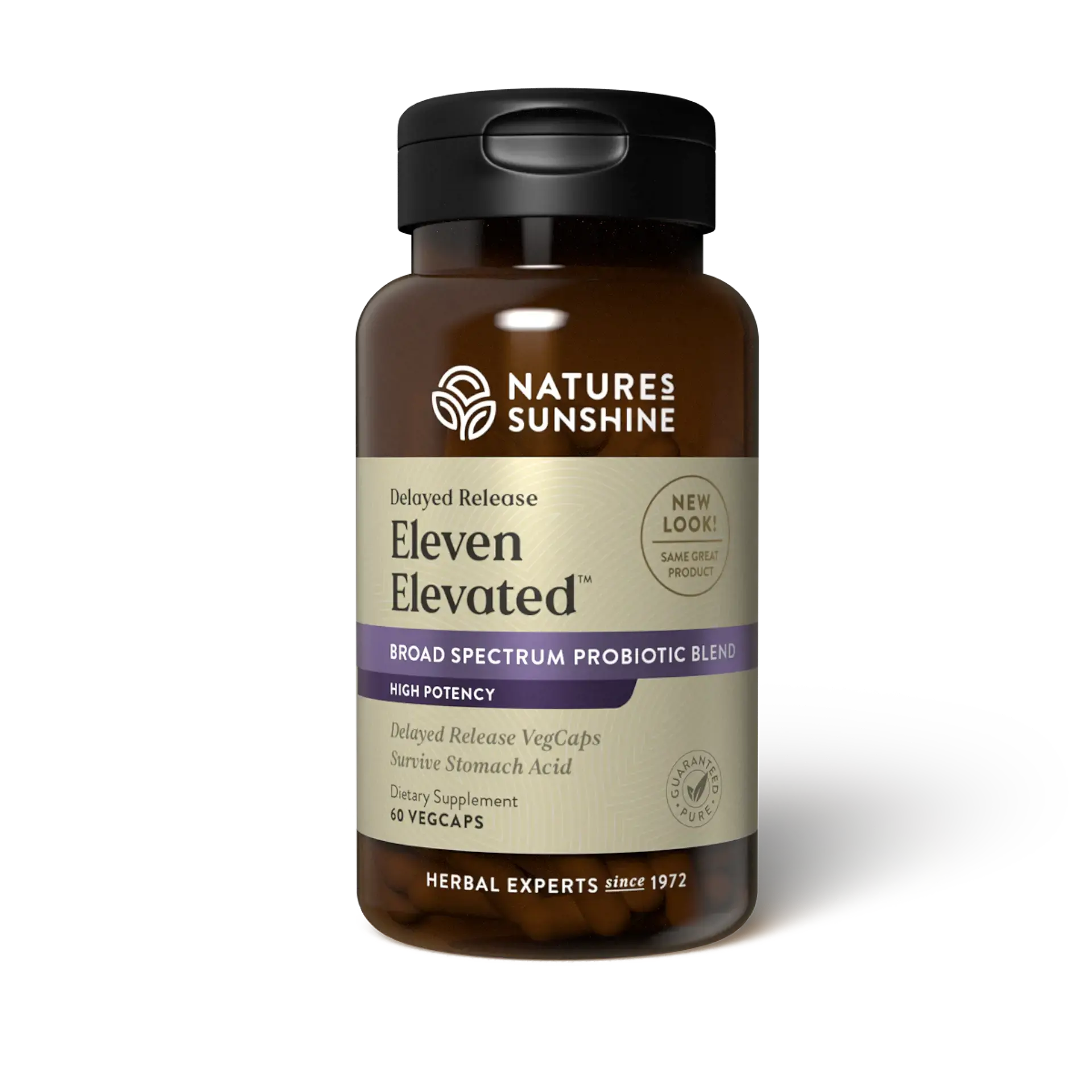 Eleven Elevated high-potency probiotic supplement bottle by Nature’s Sunshine